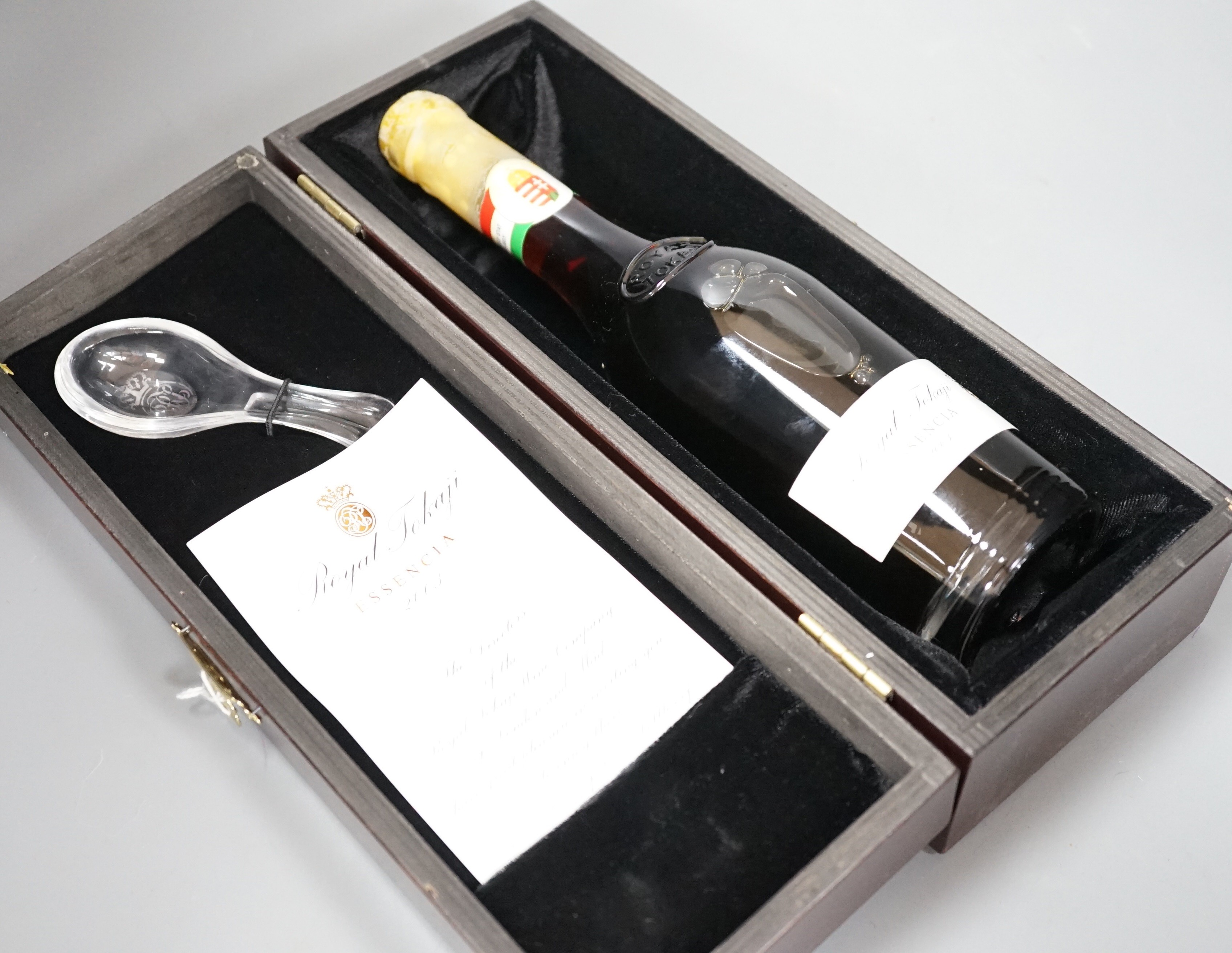 One cased 375ml bottle of Royal Tokaji Essencia, 2003.